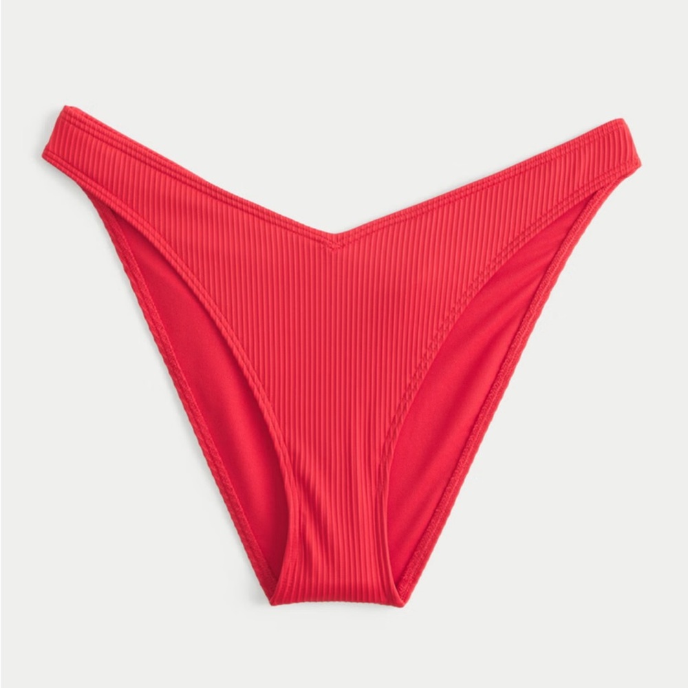 Hollister NWT Red ribbed bikini bottoms
